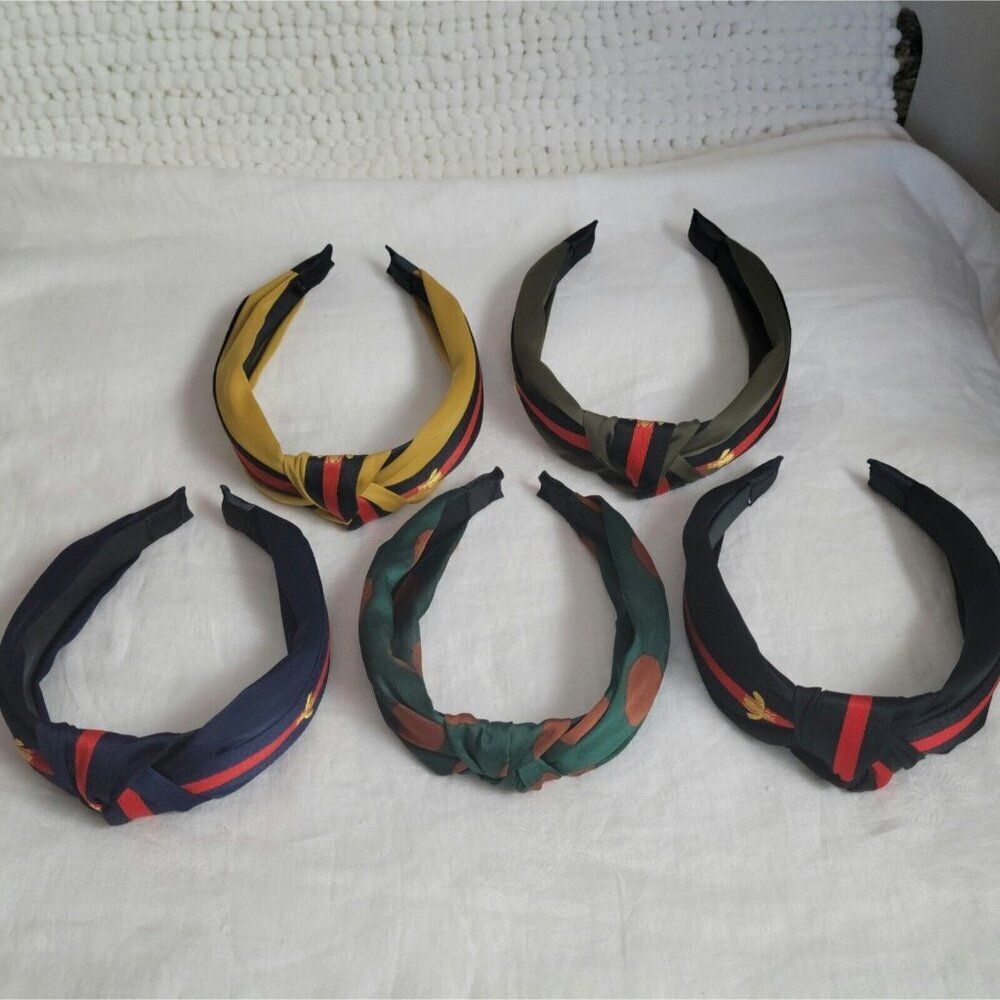 Twist Knot Bumblebee Honey Bee Headbands Hair LOT of 5 Whimsical BOHO botanical